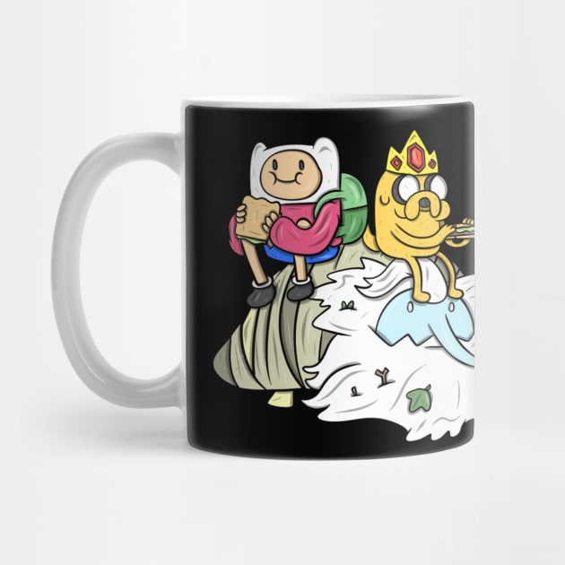 Finn and Jake eating Sammies on Ice King by surfinggiraffecomics